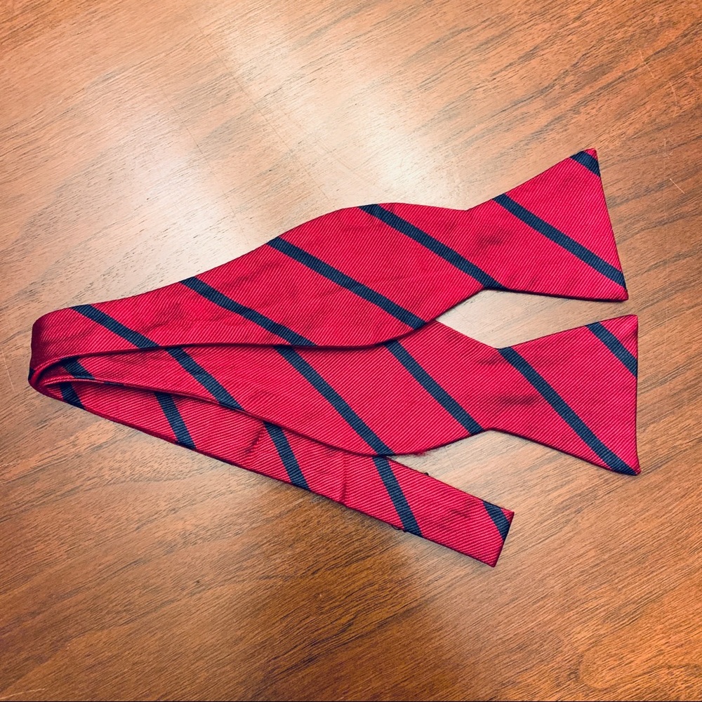 Brooks Brothers “Makers” Bow Tie Red & Blue Stripe